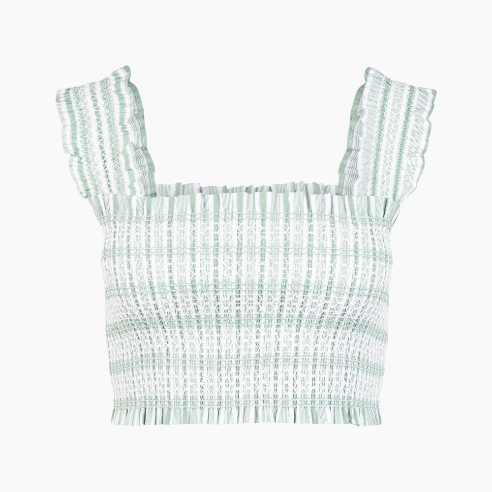 Hill House Home The Azalea Nap Top - Apple Green Stripe Size SApple Green Stripe